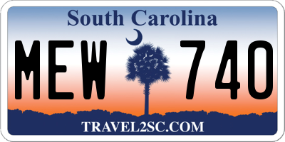 SC license plate MEW740