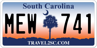 SC license plate MEW741