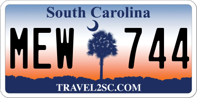 SC license plate MEW744