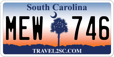 SC license plate MEW746