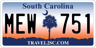 SC license plate MEW751