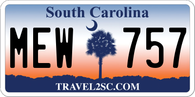 SC license plate MEW757