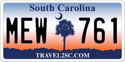 SC license plate MEW761