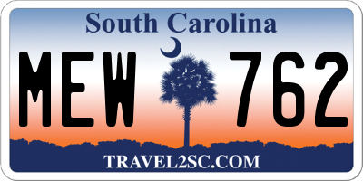 SC license plate MEW762