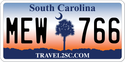 SC license plate MEW766