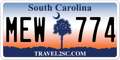 SC license plate MEW774