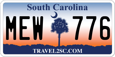 SC license plate MEW776