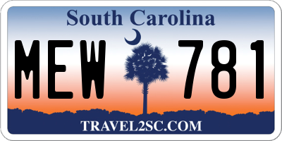 SC license plate MEW781