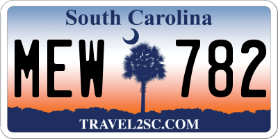 SC license plate MEW782
