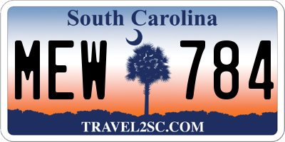 SC license plate MEW784