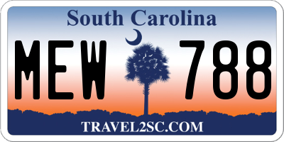 SC license plate MEW788