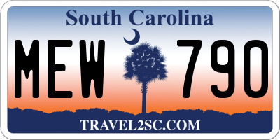 SC license plate MEW790