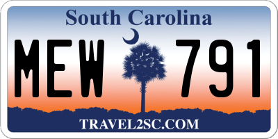 SC license plate MEW791