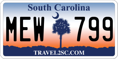 SC license plate MEW799