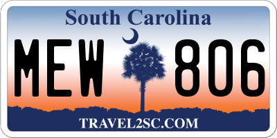 SC license plate MEW806