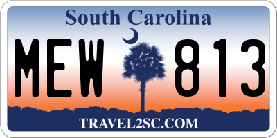 SC license plate MEW813