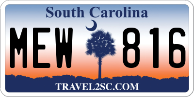 SC license plate MEW816