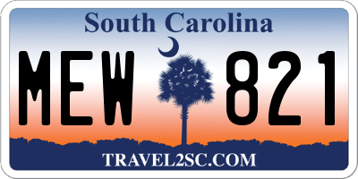 SC license plate MEW821