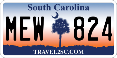SC license plate MEW824