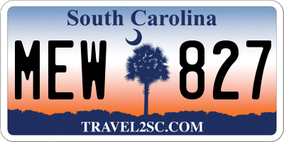 SC license plate MEW827