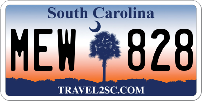 SC license plate MEW828