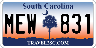 SC license plate MEW831