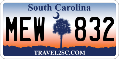 SC license plate MEW832