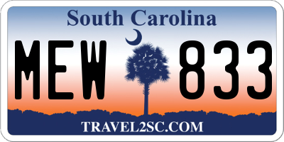 SC license plate MEW833