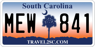 SC license plate MEW841