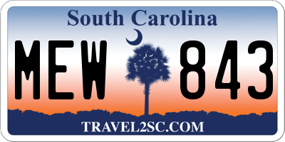 SC license plate MEW843