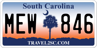 SC license plate MEW846