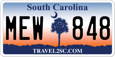 SC license plate MEW848