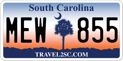 SC license plate MEW855