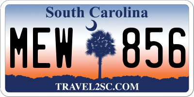 SC license plate MEW856