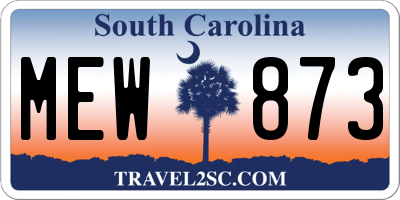 SC license plate MEW873