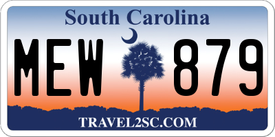 SC license plate MEW879