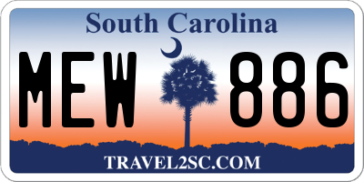 SC license plate MEW886
