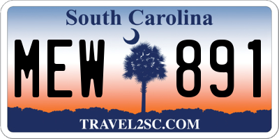 SC license plate MEW891