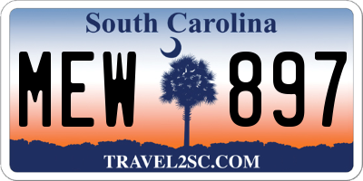 SC license plate MEW897