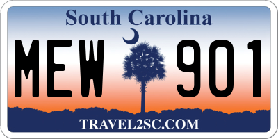 SC license plate MEW901