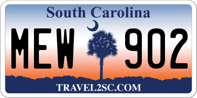 SC license plate MEW902