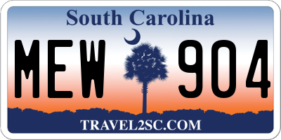 SC license plate MEW904