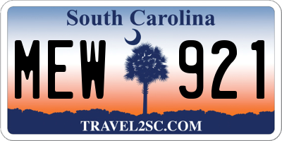 SC license plate MEW921