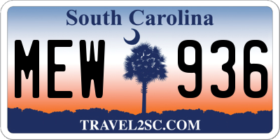 SC license plate MEW936