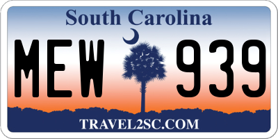 SC license plate MEW939