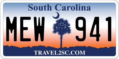 SC license plate MEW941