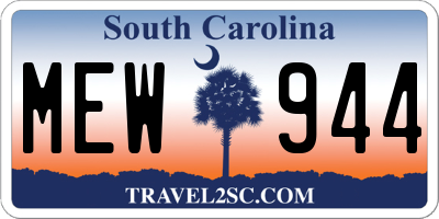 SC license plate MEW944