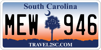 SC license plate MEW946