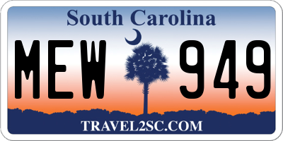 SC license plate MEW949