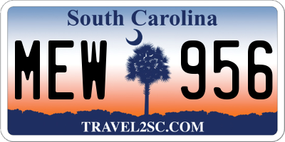 SC license plate MEW956